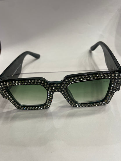 LOD Green Stud Frame Green Shade Unisex Sunglass ZS98014 56 16 141