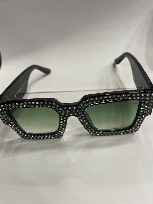 LOD Green Stud Frame Green Shade Unisex Sunglass ZS98014 56 16 141