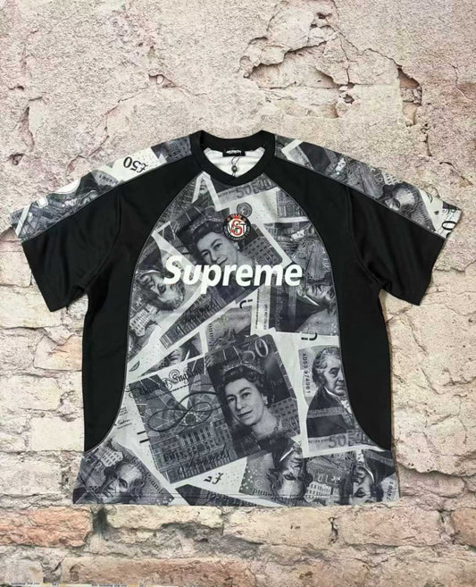 Machlofdty PUS Black Grey Colour Face Printed Imported Unisex Oversized Round Neck T-Shirt 990694