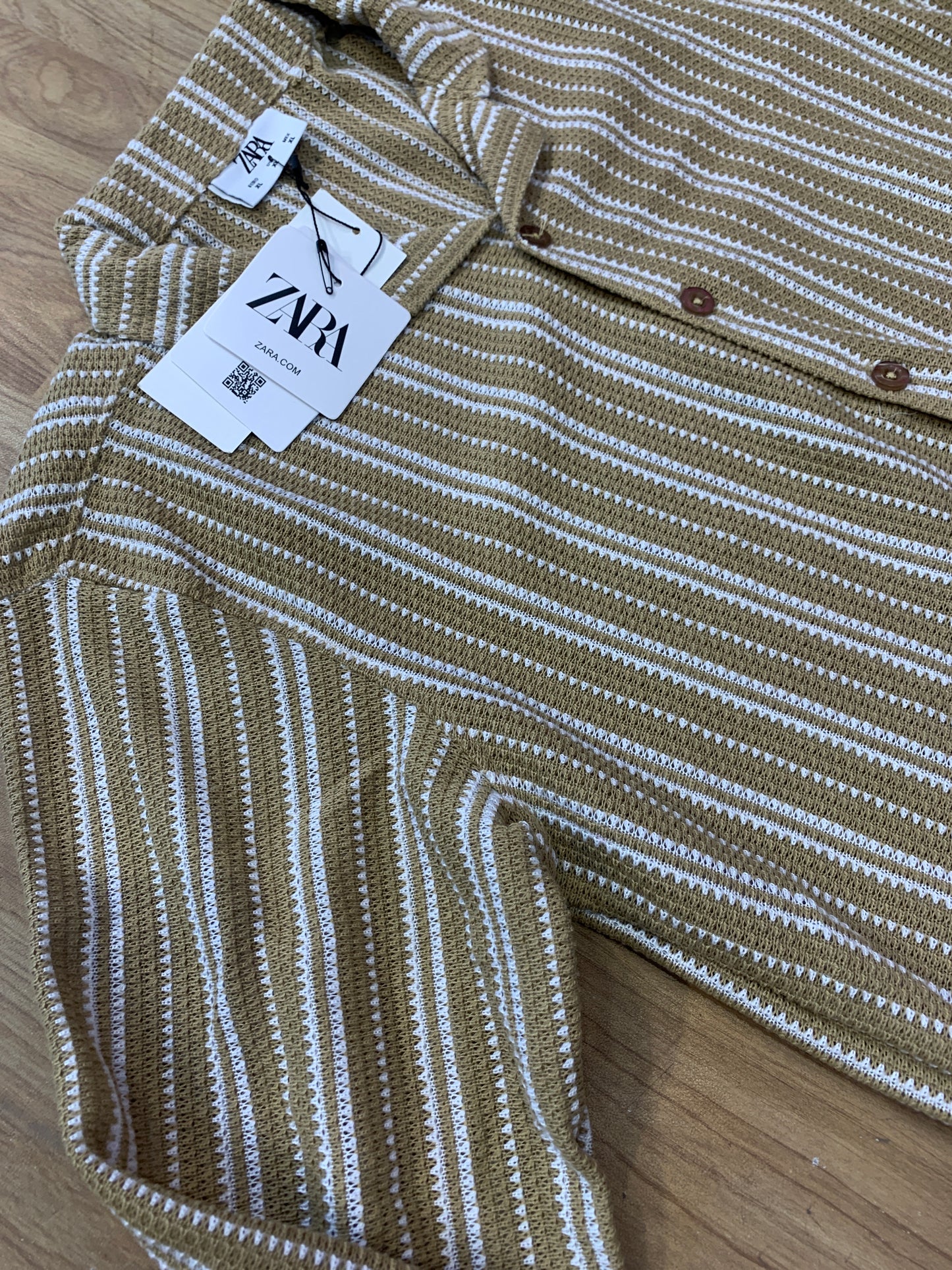 RAZ Yellow White Colour With Crochet Design Premium Quality Full Sleeve Shirt 8091