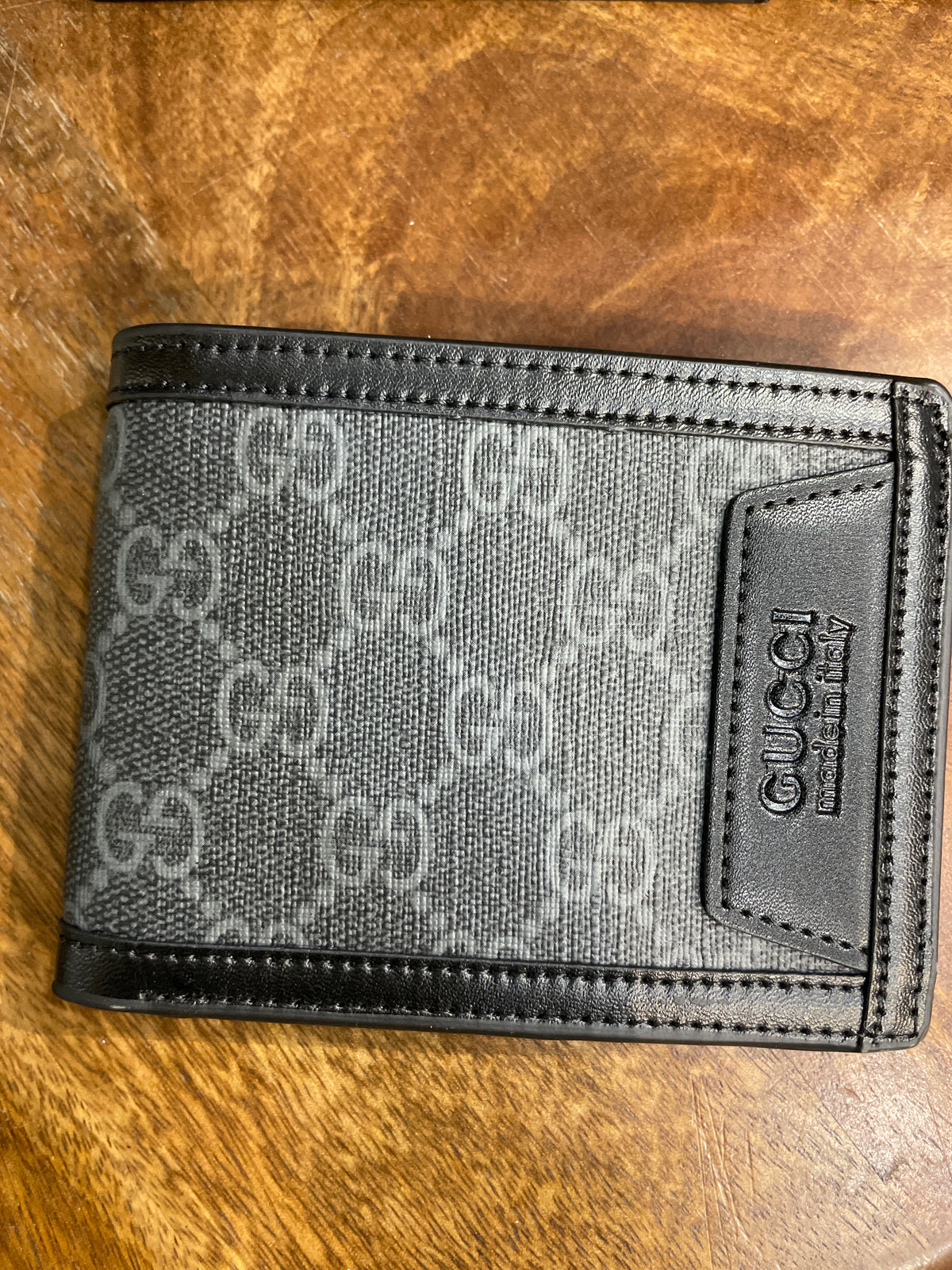CUG GUC Black Colour GG Print Italian Leather Imported Men’s Wallet 991151