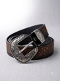 LDA Silver Buckle Brown Strap Heavy Design Premium Quality Unisex Belt 991441