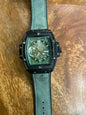 BUH HUB Green Strap Black Green Dial Watch For Men 991121