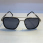 YAM Black Silver Frame Black Shade Sunglass M137 54 17-141