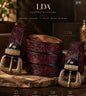 LDA Silver Buckle Maroon Strap Heavy Design Premium Quality Unisex Belt 991438
