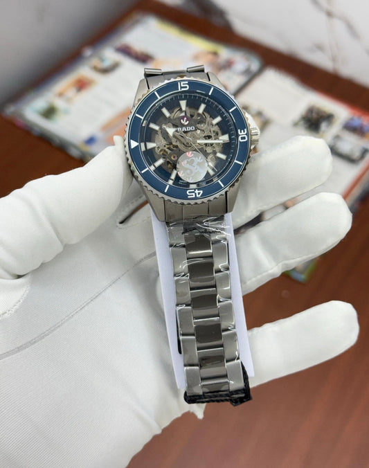 Dar Matt Black Chain Blue Dial Automatic Men Watch 989458