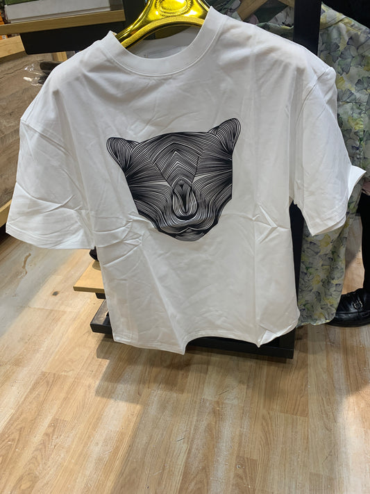 CANON White Tshirt lion Print 6001