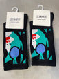 Scenario Black Colour Green Blue Girl Face Print Premium Quality Full Socks 991168
