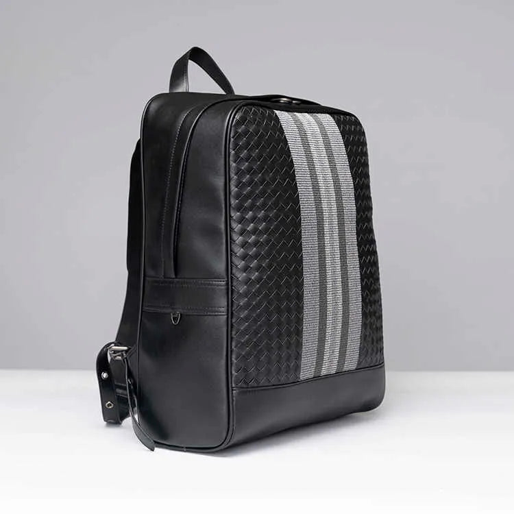 BOT TOB Black Colour Leather  Premium Quality Imported Unisex Backpack 991341