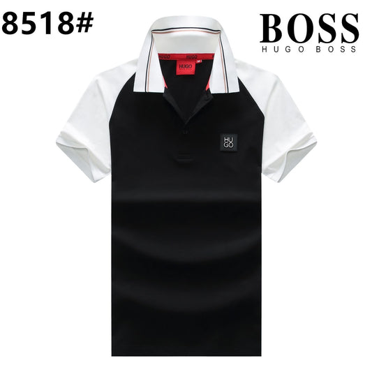 SOB Black Colour With Logo Design Premium Quality Collar Tshirt 8518