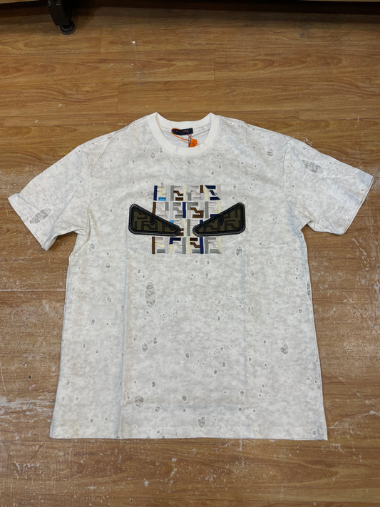 BAIL VASA NEF FEN Faded White Grey Colour Brown Eye With Ref Embroidery Imported Oversize Unisex T-shirt 26523