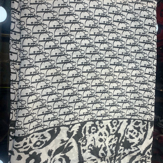 Oid Black White Colour Oid Print Unisex Stole 987407