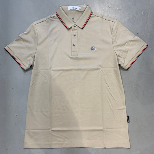 NOM MON Cream Colour Half Sleeve Stichless Strachable Men’s Collar TShirt 8756