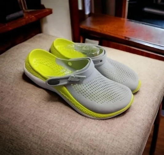 Ride Grey Neon Colour Imported Clogs 987972