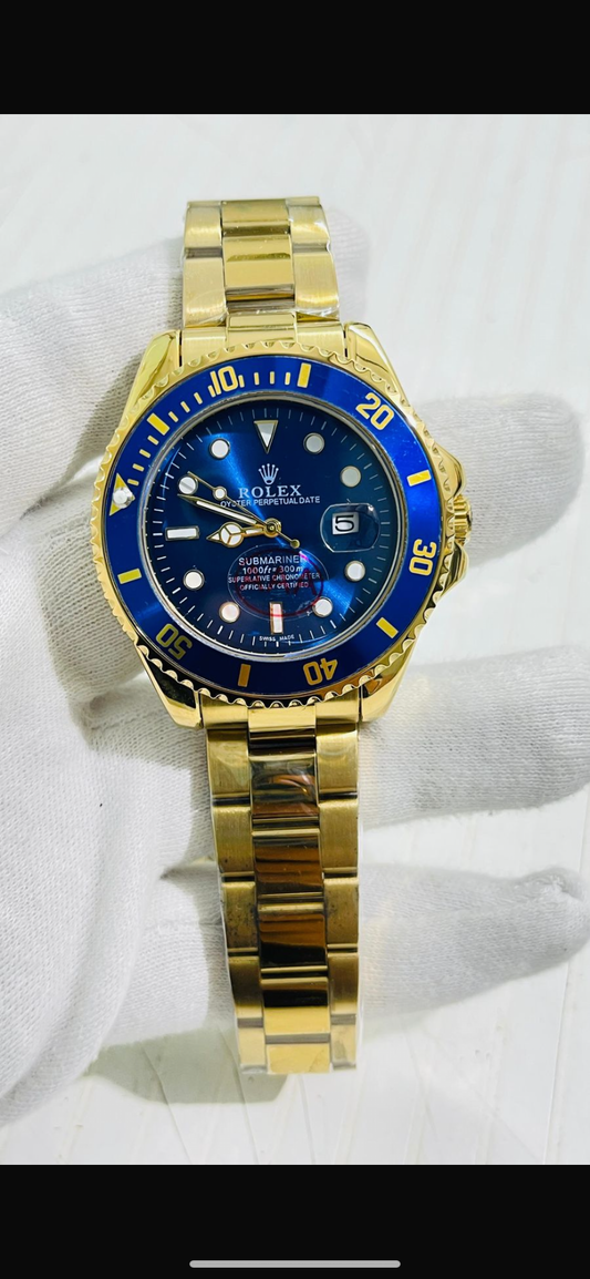 Lor Gold Chain Blue Ring Blue Dial Men’s Watch 989329