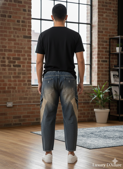 Liaoxun Blue Beige 4 Pocket Imported Cargo LX1215