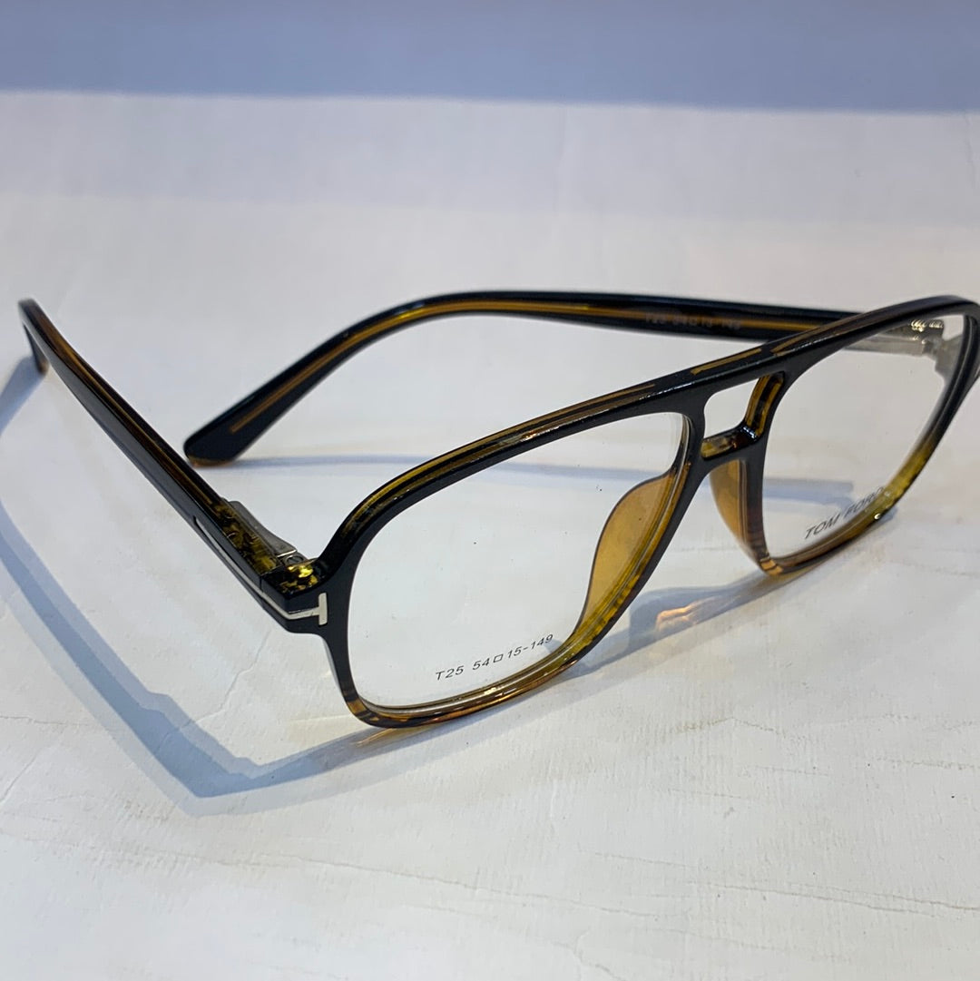 MOT Leopard Print Frame Transparent Shade Sunglass T25 54 15-149