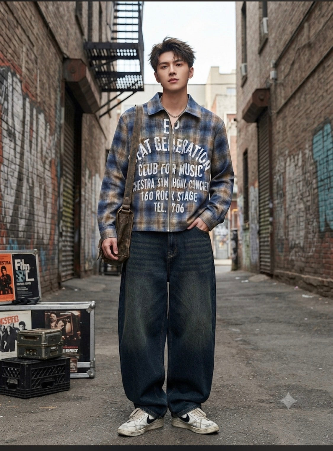 Savage Base Blue Brown Check  Beat Generation Print Premium Quality Full sleeve Imported Shirt 9530-A