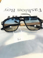 SOM Glossy Black Frame Light Blue Shade Black Stick Unisex Sunglasses ZS98320 54 18-143