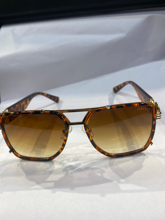REV Leopard Print Frame Brown Shade Premium Quality Sunglass 10296 57 18 145