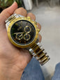 SOB BOS Black Dial Golden Silver Chain All Chrono Working Men’s Watch 990645