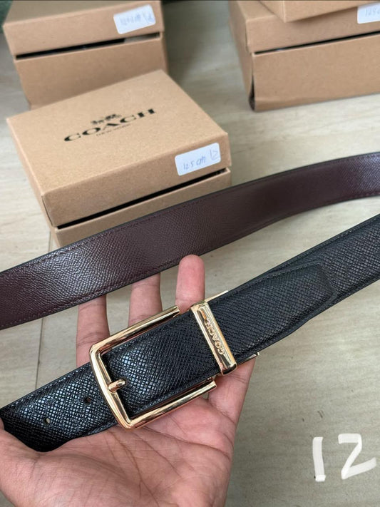 AOC COA Copper Buckle Black Double Side Strap Men’s Belt 991364