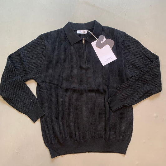 Nothing Is Impossible Black knitted Premium Quality Collar Half Zipp Unisex Sweater D2502