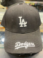 LA Black Colour White Embroidery Rugged Imported Cap 990790