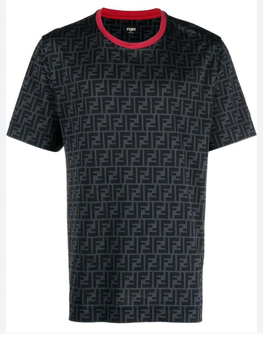 NEF Black Colour With Monogram Print Premium Quality Heavy Cotton Fabric Tshirt 61003