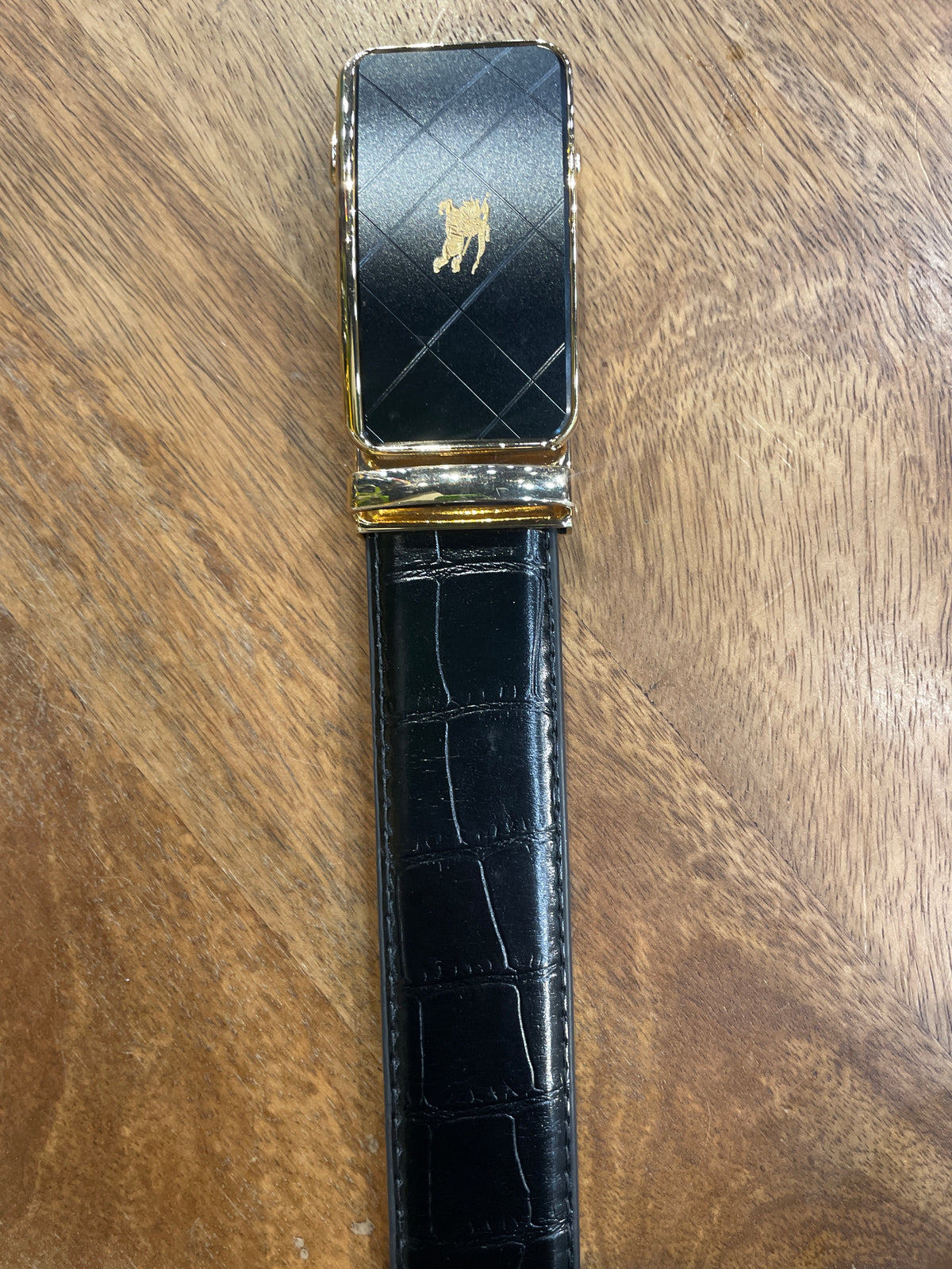 RUB BUR Black Gold Buckle Black Strap Premium Quality Imported Unisex Belt 991320