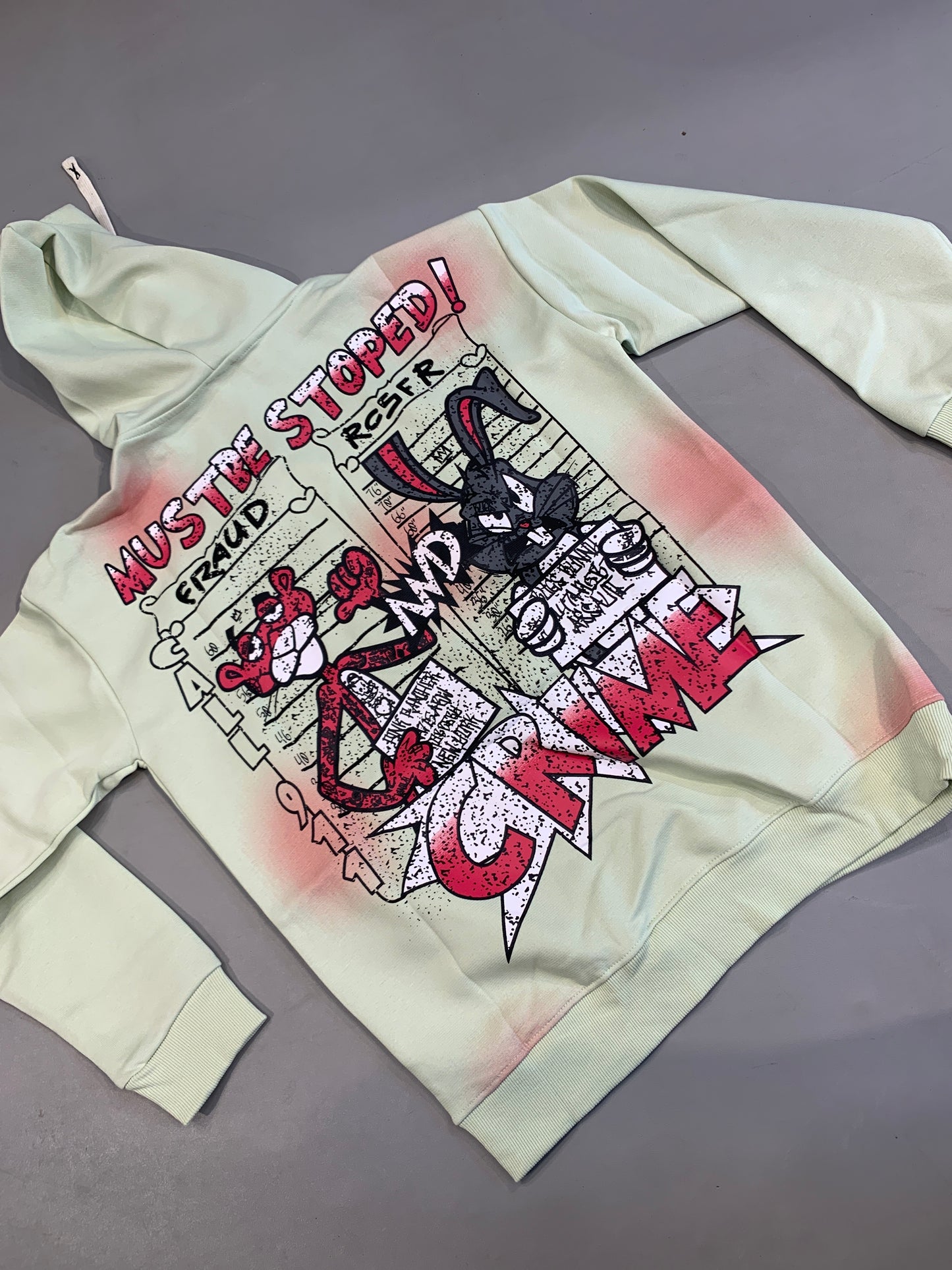 LDA Crime Pista Pink Colour Must Be Stoped Full Sleeve Hoodie 7019