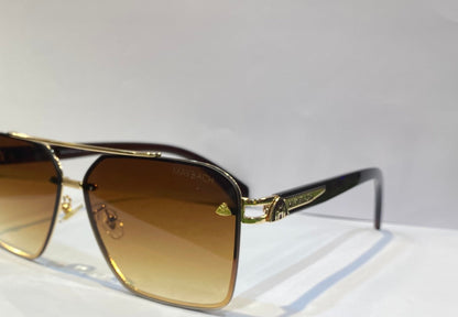 YAM Copper Frame Brown Shade Unisex Sunglasses 22384 60 15 145