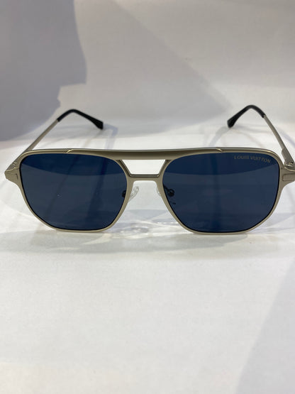 UOL LV Matte Silver Frame Black  Shade Unisex Sunglass MJ 529 53 16 142