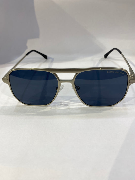 UOL LV Matte Silver Frame Black  Shade Unisex Sunglass MJ 529 53 16 142
