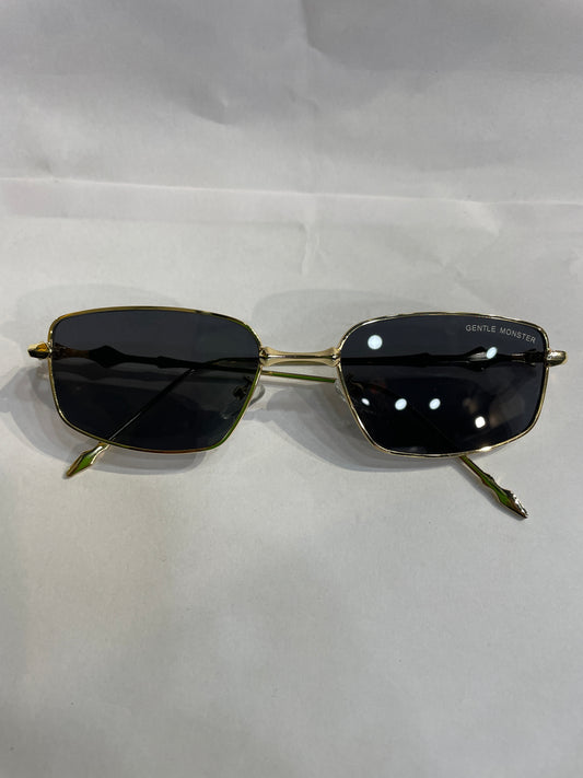 NEG GEN Golden Frame Black Shade Unisex Sunglasses SUN214
