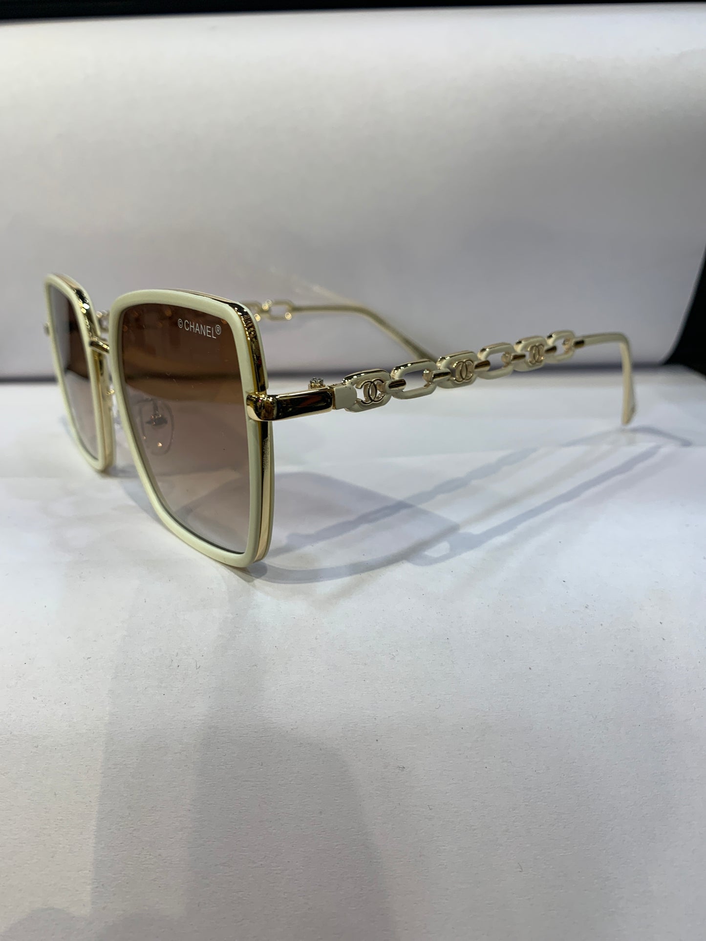 AHC Copper White Frame Brown Shade Unisex Sunglass SUN204