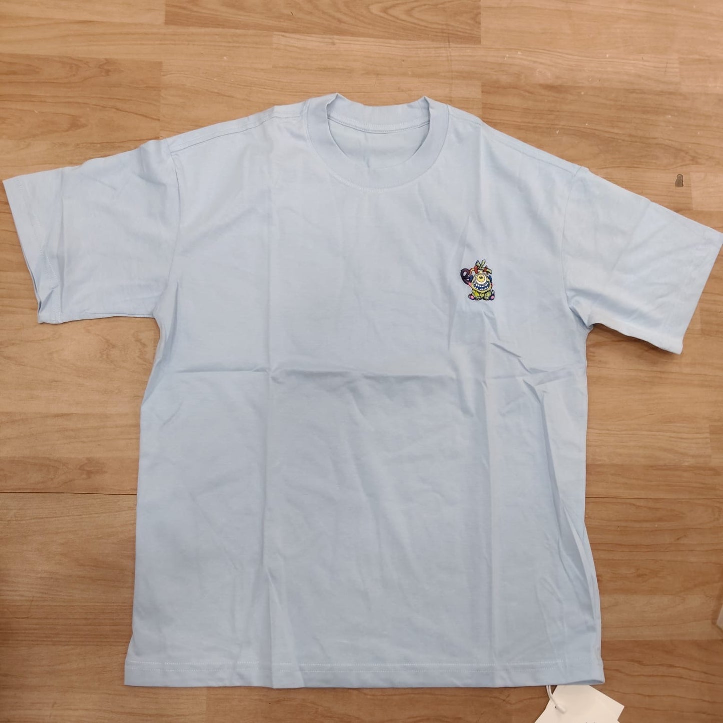 LOVASSI Sky Blue Colour Back Print Premium Quality Round Neck Unisex T-Shirt 9001