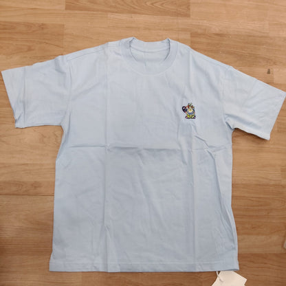 LOVASSI Sky Blue Colour Back Print Premium Quality Round Neck Unisex T-Shirt 9001