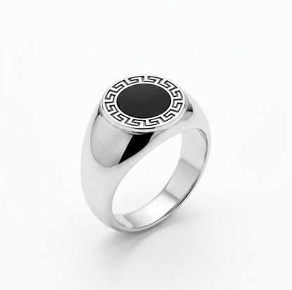REV VER Silver Black Colour Stylish Ring for Men 991102