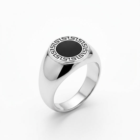 REV VER Silver Black Colour Stylish Ring for Men 991102