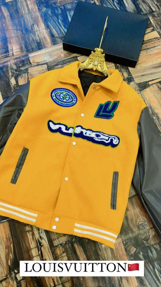 VL UOL Yellow Colour With Embroidery Design Premium Quality Varsity Jacket 1221