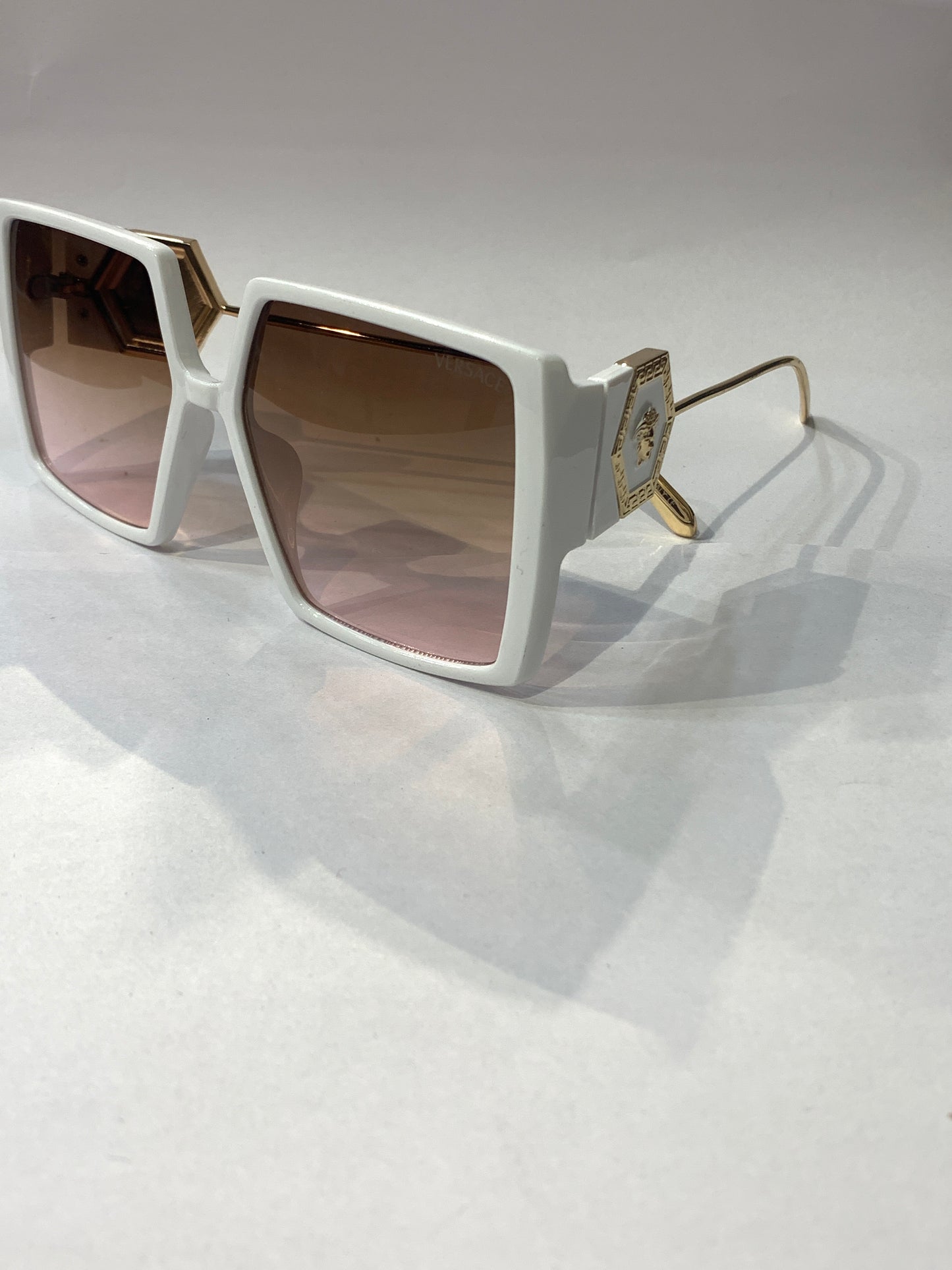 Rev Ver White Frame Pink Yellow Shade Sunisex Sungless Sun043