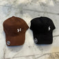 Lop Black Colour White Logo Corduroy Caps 2906