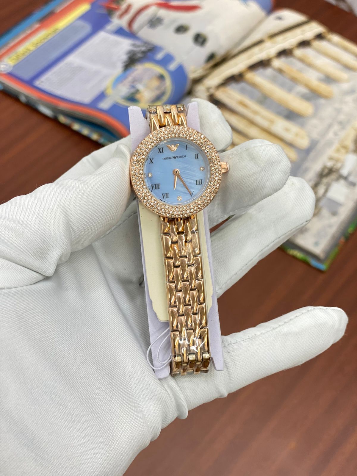 MRA ARM Copper Chain Sky Blue Dial Ladies Watch 988315