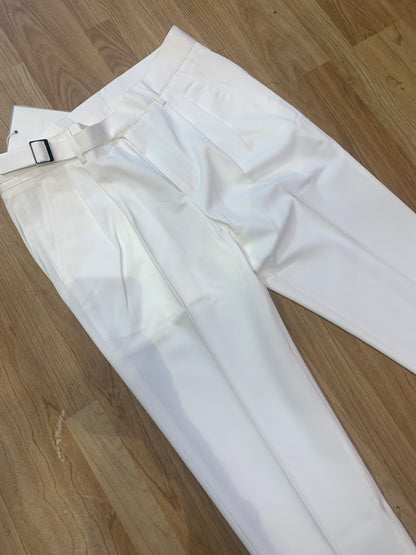 Korean Style Trousers White Colour Regular Fit k2369