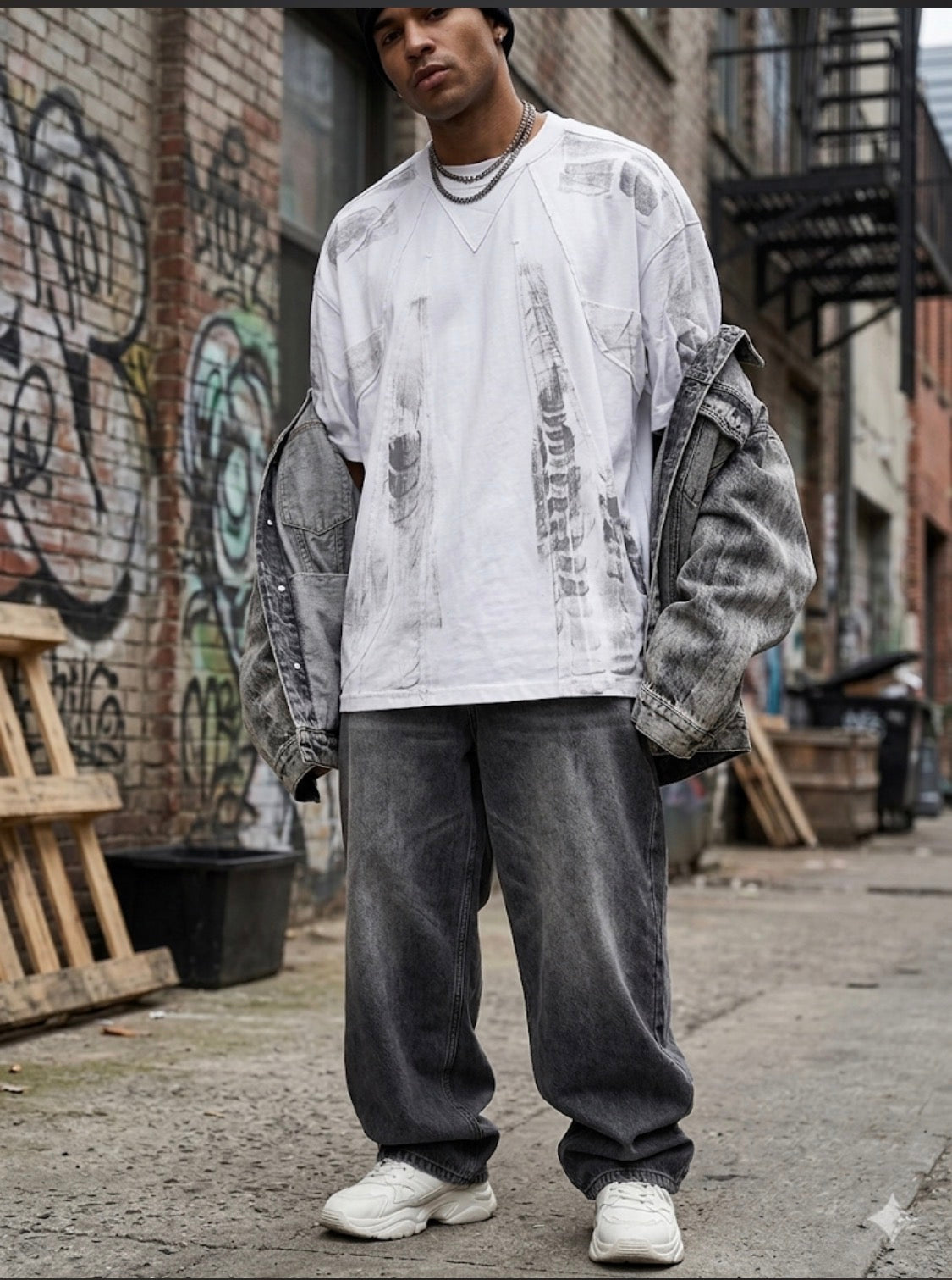 Extreme Cause White Colour Grey Print Imported Men’s Round Neck T-Shirt F7115