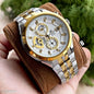 IDE Silver Gold Chain White Dial Chronograph Workin Men’s Watch 988373