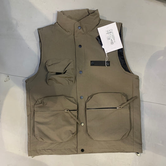 Brown Colour Tich Button Multi Pocket Premium Quality Half Puffer Jacket 9609