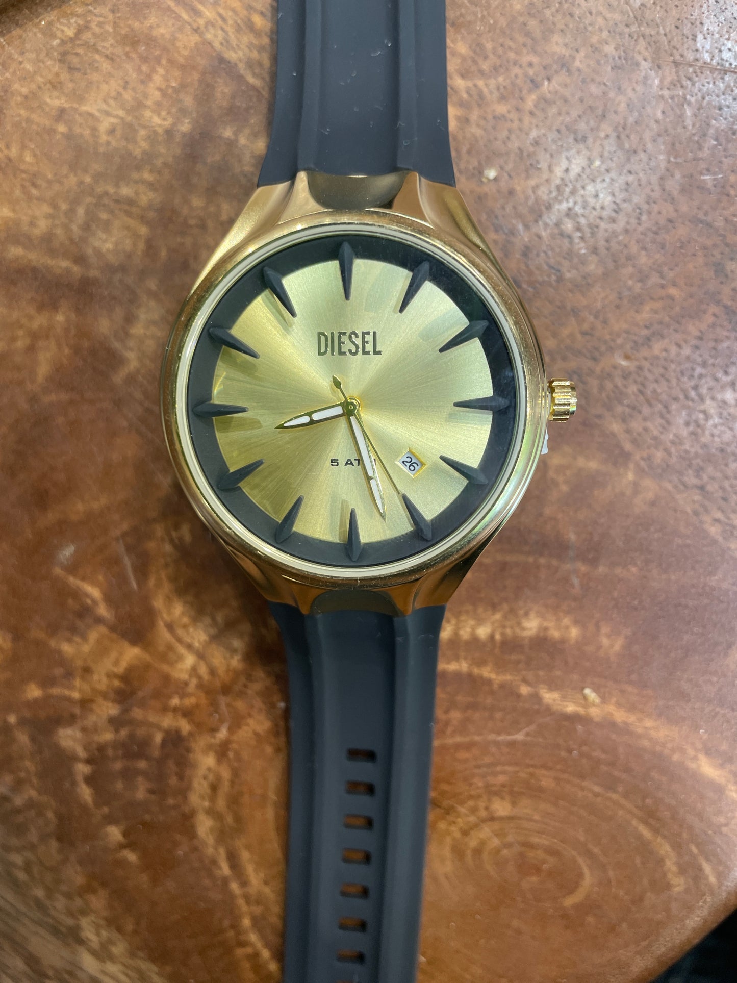 EID DIE Black Strap Golden Black  Dial Men’s Watch 991056