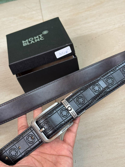 NOM MON Matte Grey Buckle Brown Black Double Side Strap Men’s Belt 991371